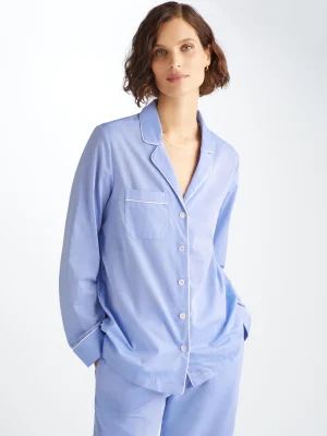 Derek Rose Lightweight Pyjamas|View All>Pyjamas Mid Blue