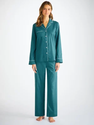 Derek Rose Mid Weight Pyjamas|View All>Pyjamas Jungle Green