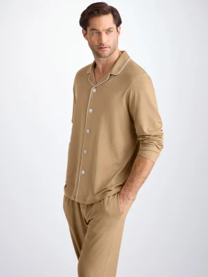 Derek Rose Mid Weather Pyjamas|View All>Pyjamas Camel