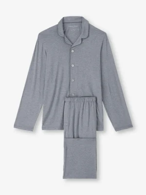 Derek Rose Mid Weather Pyjamas|View All>Pyjamas Charcoal
