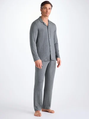 Derek Rose Mid Weather Pyjamas|View All>Pyjamas Charcoal