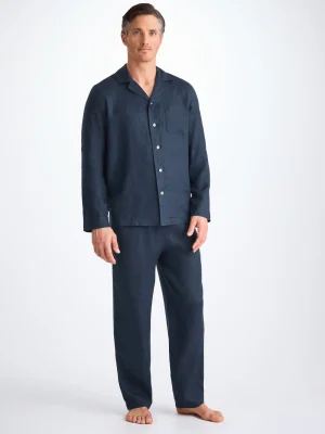 Derek Rose Lightweight Pyjamas|View All>Pyjamas Navy Blue