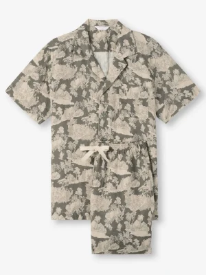 Derek Rose Lightweight Pyjamas|View All>Short Pyjamas Khaki