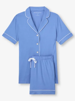 Derek Rose Short Pyjamas|View All>Short Pyjamas Cornflower Blue