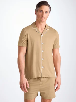Derek Rose Mid Weather Pyjamas|View All>Short Pyjamas Camel