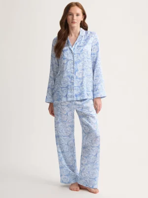 Derek Rose Lightweight Pyjamas|View All>Silk Pyjamas Light Blue & White