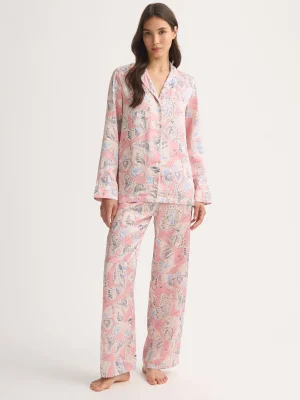 Derek Rose Lightweight Pyjamas|View All>Silk Pyjamas Pink Multi