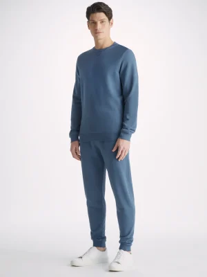 Derek Rose Sets|View All>Sweatshirt And Sweatpants Set Denim