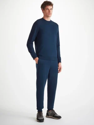Derek Rose Sets|View All>Sweatshirt And Sweatpants Set Navy