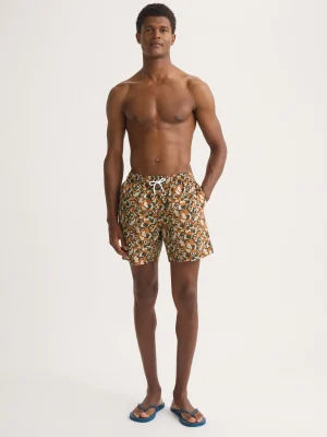 Derek Rose Resort Wear|View All>Swim Shorts Green & Brick Multi