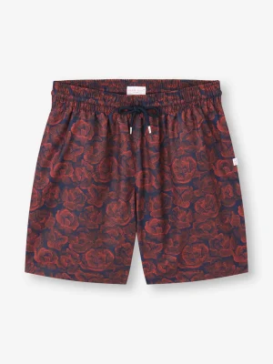Derek Rose Resort Wear|View All>Swim Shorts Navy Blue
