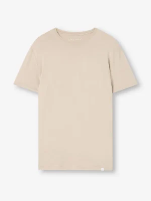 Derek Rose Crew Neck T-Shirts|View All>T-Shirt Light Stone