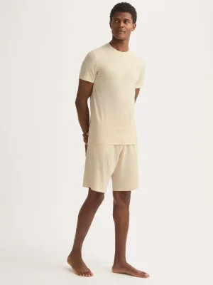 Derek Rose Crew Neck T-Shirts|View All>T-Shirt Ecru