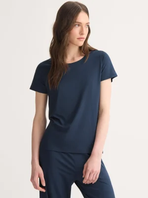 Derek Rose Crew Neck T-Shirts|View All>T-Shirt Navy Blue