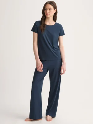 Derek Rose Crew Neck T-Shirts|View All>T-Shirt Navy Blue