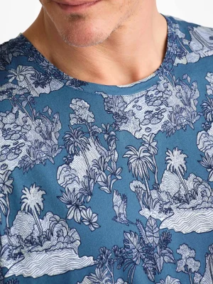 Derek Rose Cotton T-Shirts|View All>T-Shirt Mid Blue