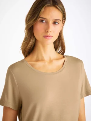 Derek Rose Crew Neck T-Shirts|View All>T-Shirt Camel