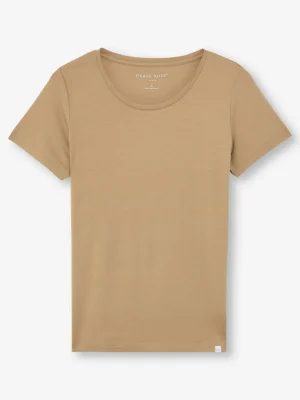 Derek Rose Crew Neck T-Shirts|View All>T-Shirt Camel