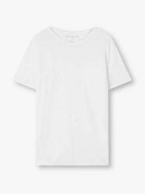 Derek Rose Linen T-Shirts|View All>T-Shirt White