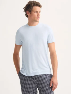 Derek Rose Crew Neck T-Shirts|View All>T-Shirt Light Blue Marl