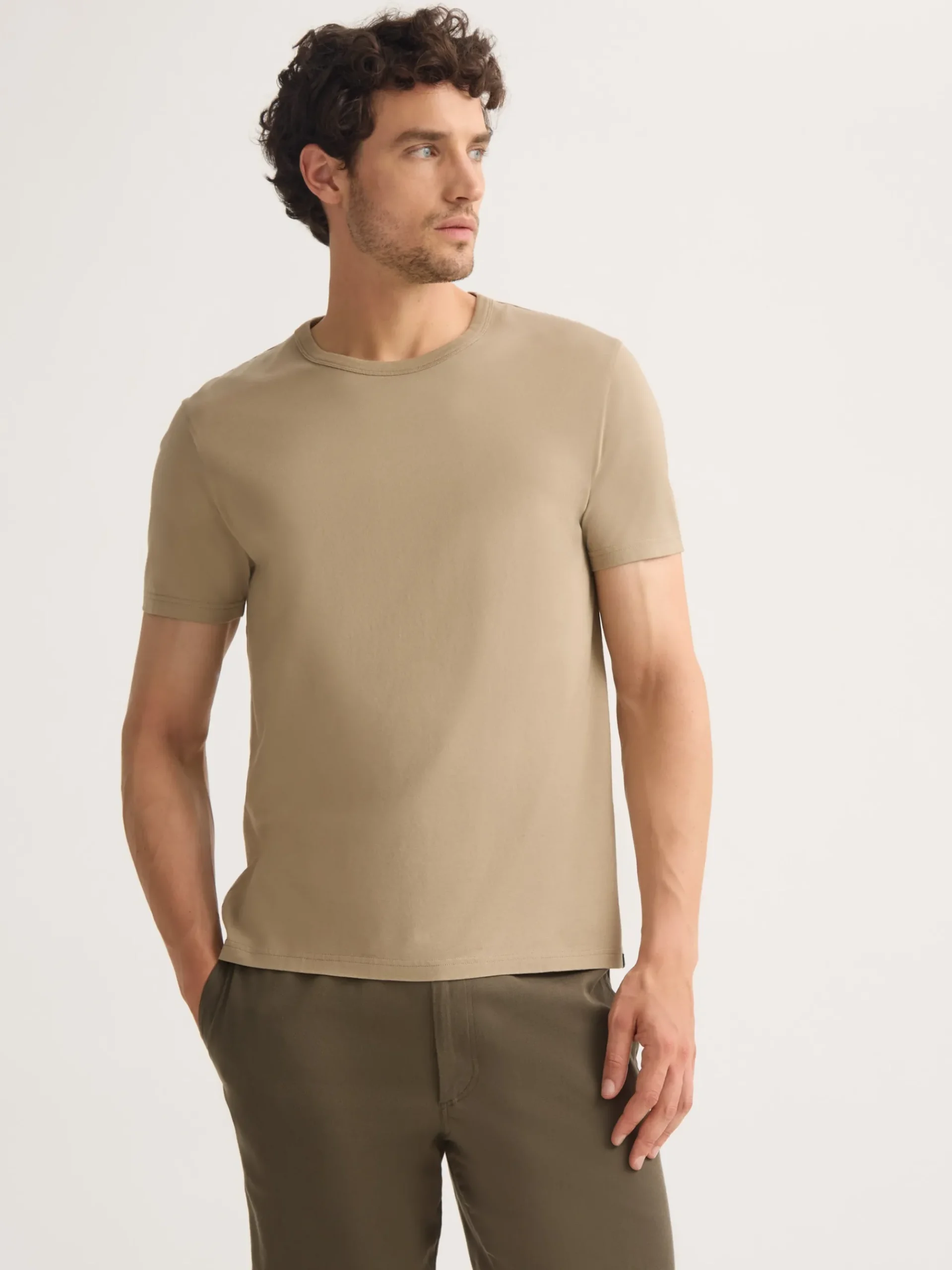 t-shirt-PikvAtNl-3.webp Derek Rose Cotton T-Shirts|View All>T-Shirt Taupe