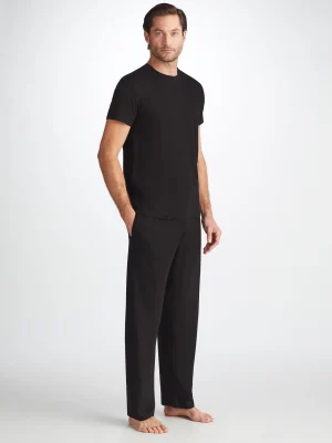 Derek Rose Sets|View All>T-Shirt And Lounge Trousers Set Black