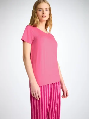 Derek Rose Crew Neck T-Shirts|View All>T-Shirt Flamingo Pink