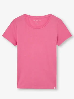 Derek Rose Crew Neck T-Shirts|View All>T-Shirt Flamingo Pink