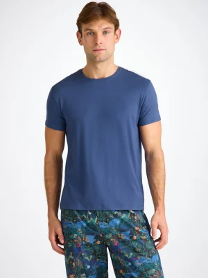 Derek Rose Crew Neck T-Shirts|View All>T-Shirt Sapphire