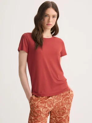 Derek Rose Crew Neck T-Shirts|View All>T-Shirt Rose Red