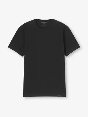 Derek Rose Cotton T-Shirts|View All>T-Shirt Black
