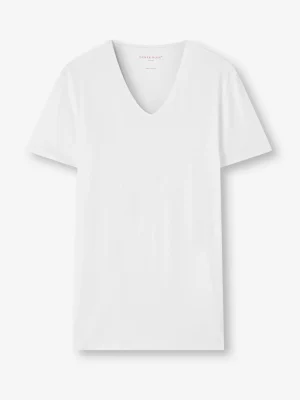 Derek Rose V-Neck T-Shirts|View All>Underwear V-Neck T-Shirt White