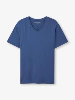 Derek Rose V-Neck T-Shirts|View All>V-Neck T-Shirt Sapphire