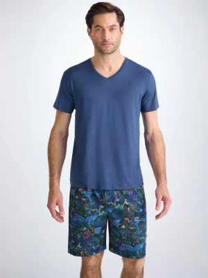 Derek Rose V-Neck T-Shirts|View All>V-Neck T-Shirt Sapphire