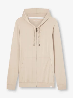 Derek Rose T-Shirt & Tops|View All>Zip Up Hoodie Light Stone